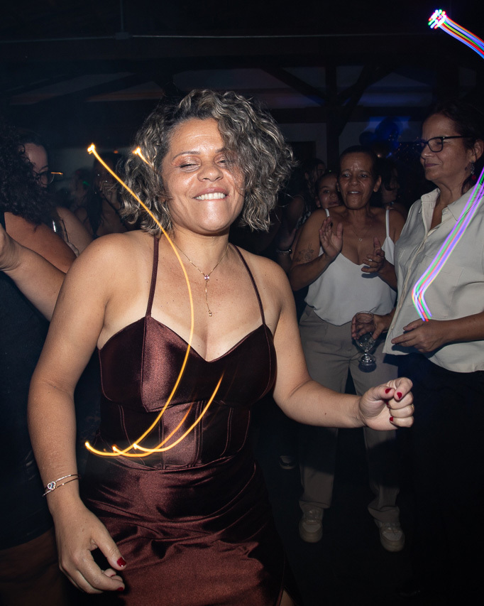 light painting com a mamãe da debutante