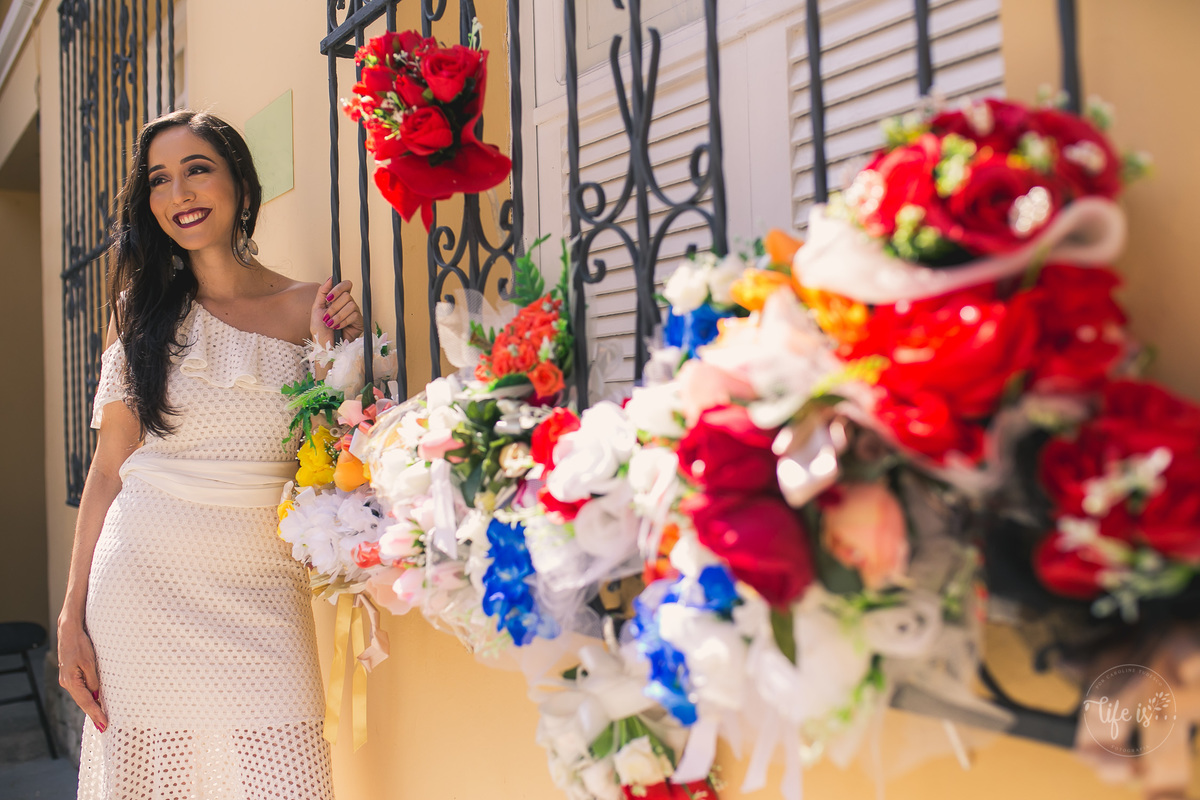 A noiva Rebeca no dia do seu casamento no civil em Campos dos Goytacazes