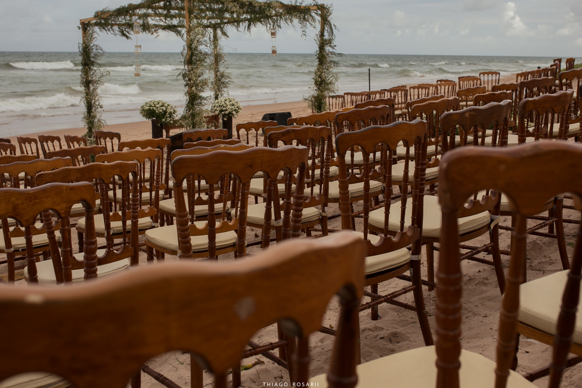 Decoração Rustica casamento na praia Thiago Rosarii