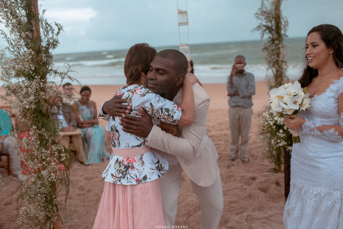 Casamento na praia na chuva, chuveu Thiago Rosarii,