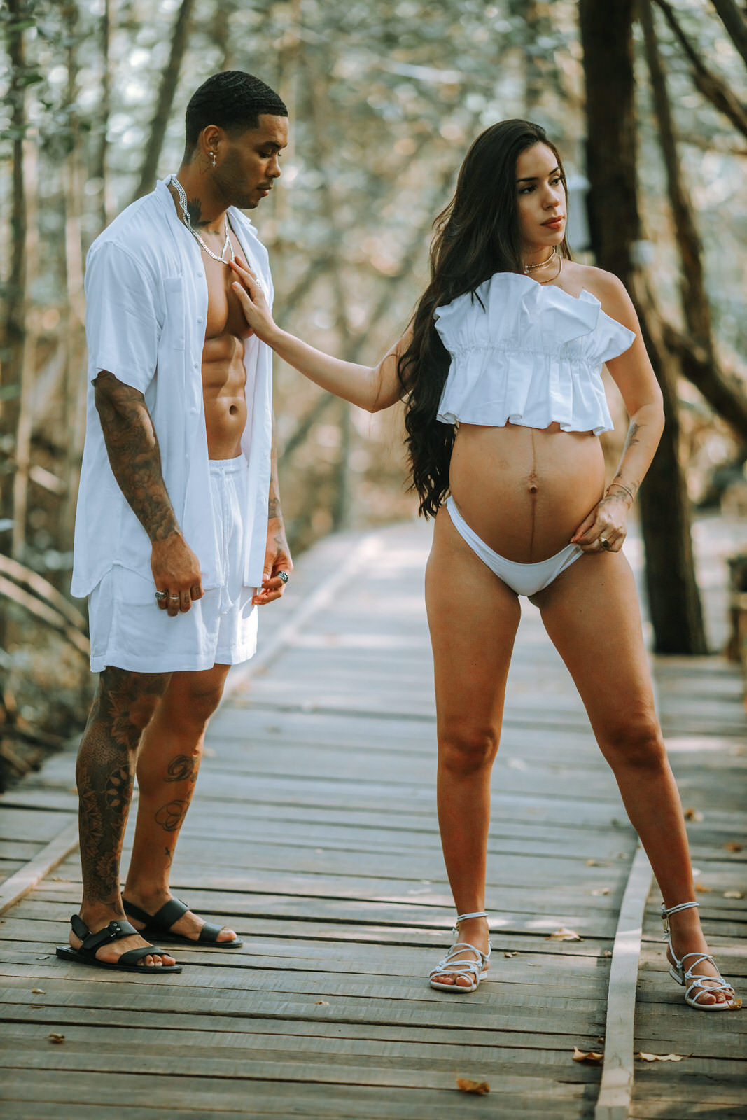 Thiago Rosarii - Vinny Nogueira - Micaele Nunes - Fotografia de Gestante - Itacimirim - Restaurante Manguezal - Praia -