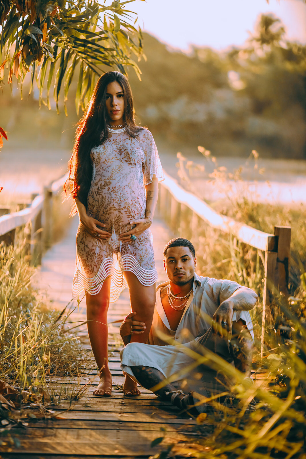 Thiago Rosarii - Vinny Nogueira - Micaele Nunes - Fotografia de Gestante - Itacimirim - Restaurante Manguezal - Praia -