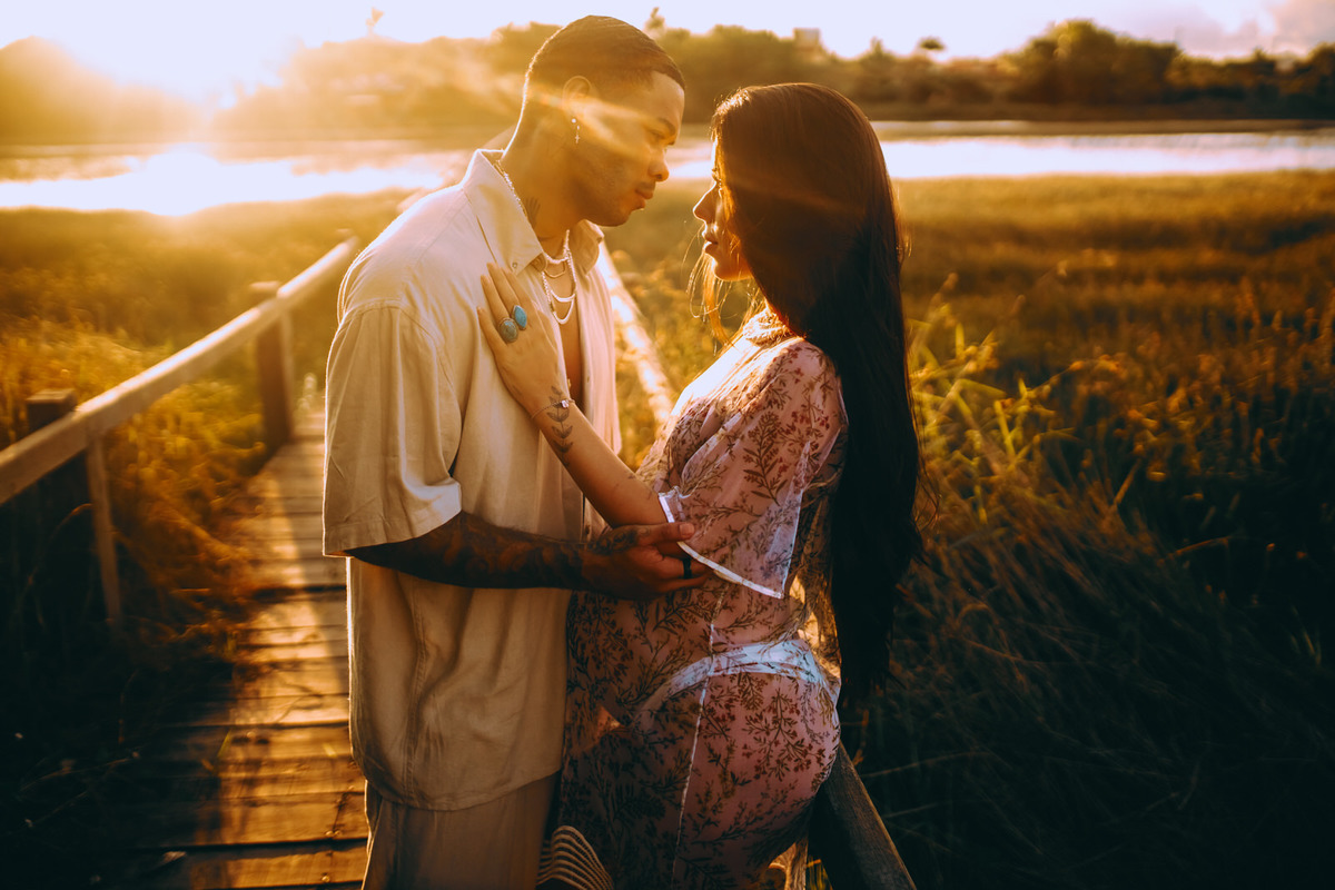 Thiago Rosarii - Vinny Nogueira - Micaele Nunes - Fotografia de Gestante - Itacimirim - Restaurante Manguezal - Praia -