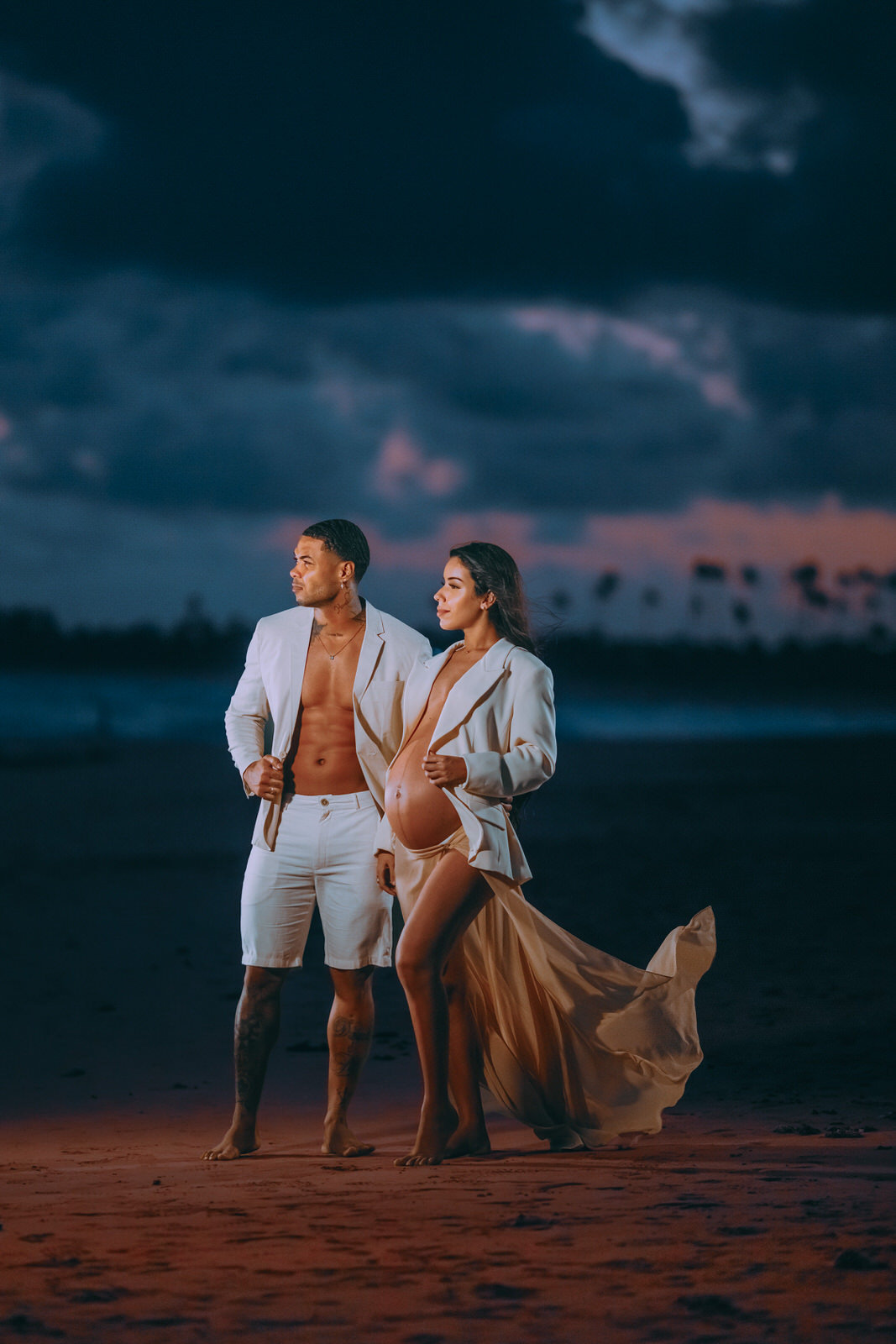 Thiago Rosarii - Vinny Nogueira - Micaele Nunes - Fotografia de Gestante - Itacimirim - Restaurante Manguezal - Praia -