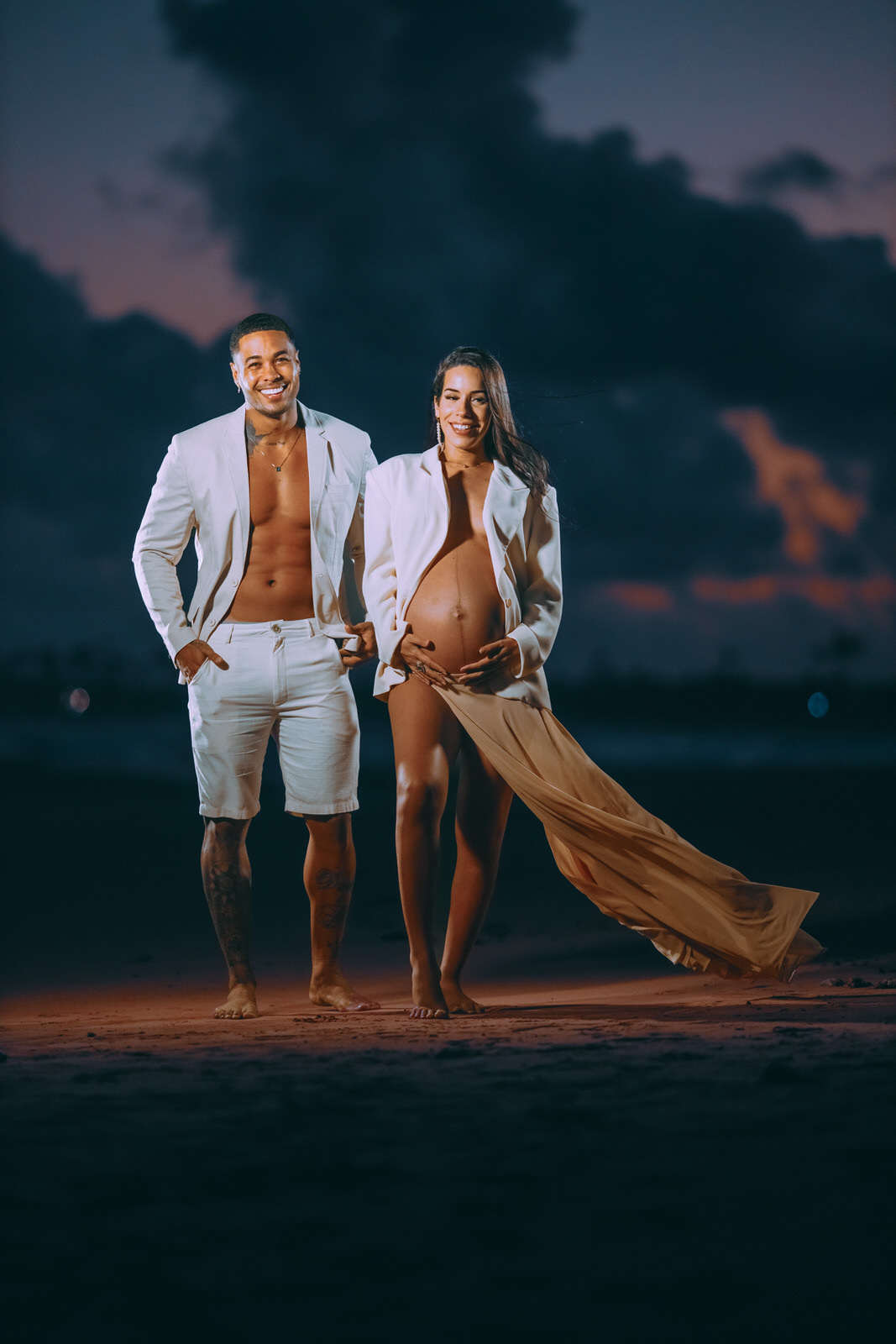 Thiago Rosarii - Vinny Nogueira - Micaele Nunes - Fotografia de Gestante - Itacimirim - Restaurante Manguezal - Praia -