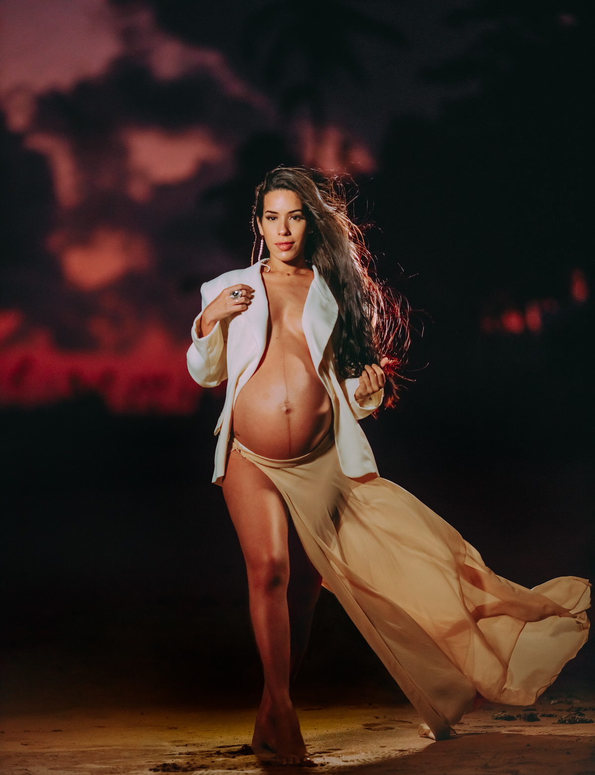 Thiago Rosarii - Vinny Nogueira - Micaele Nunes - Fotografia de Gestante - Itacimirim - Restaurante Manguezal - Praia -