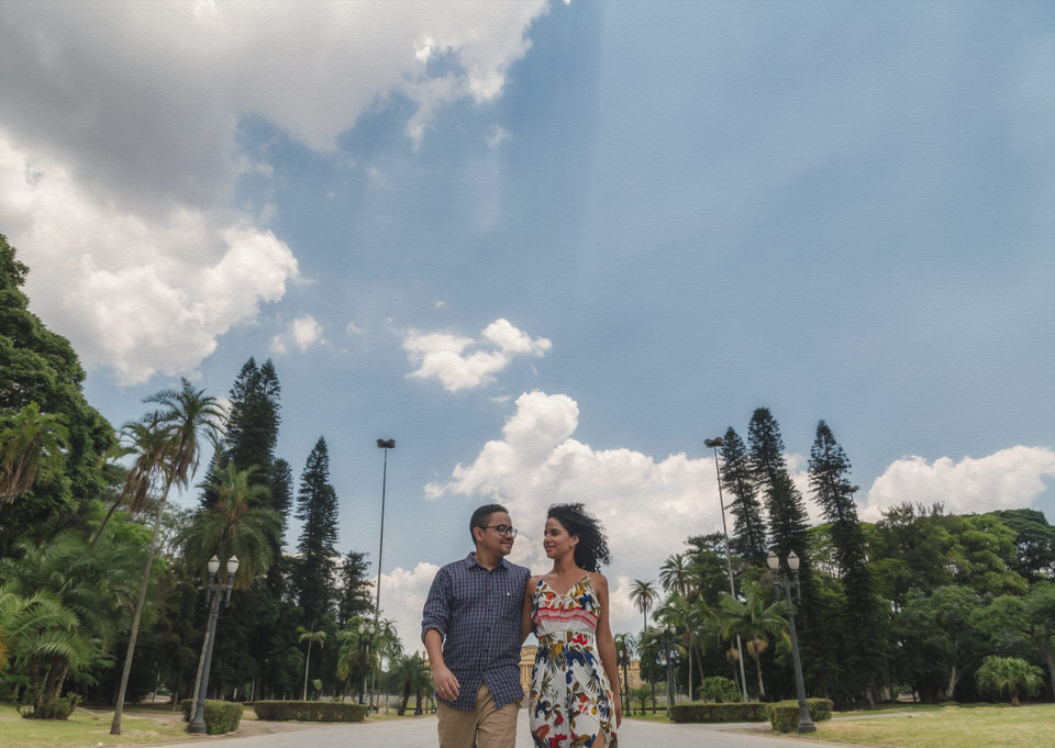 Ensaio Pré Wedding da Vanessa com o Aldrey no Museu do Ipiranga em São Paulo - SP