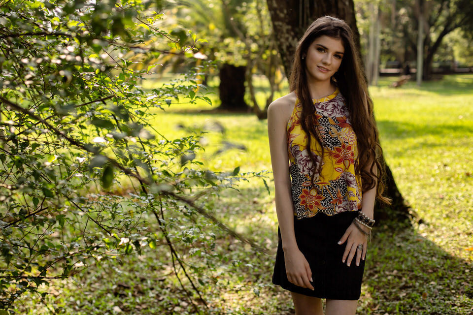 Ensaio da debutante Emily para a festa de 15 anos no Jardim Botânico em SP