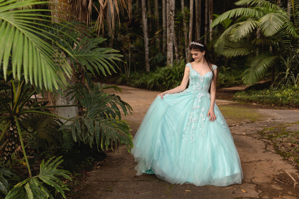 Ensaio da festa de 15 anos da Emily no Jardim Botânico em São Paulo