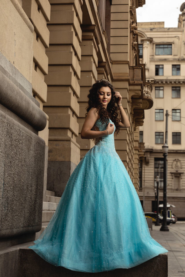 Ensaio da debutante Lorena Tucci no Teatro Municipal de São Paulo