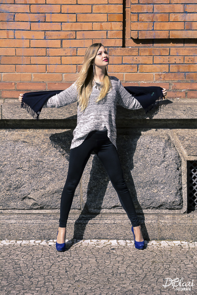 ensaio da modelo no centro de santos