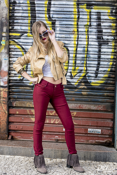 ensaio de modelo colorido