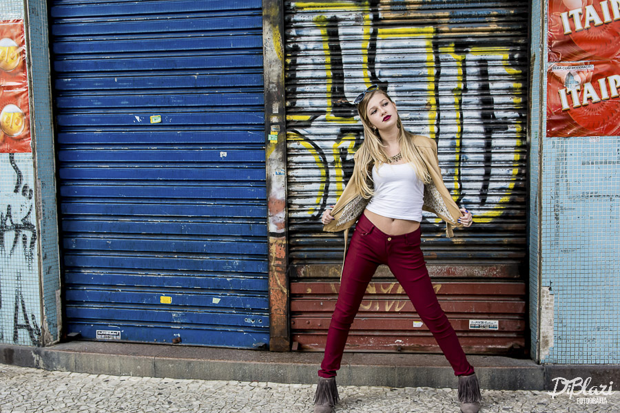 ensaio de modelo em santos contraste