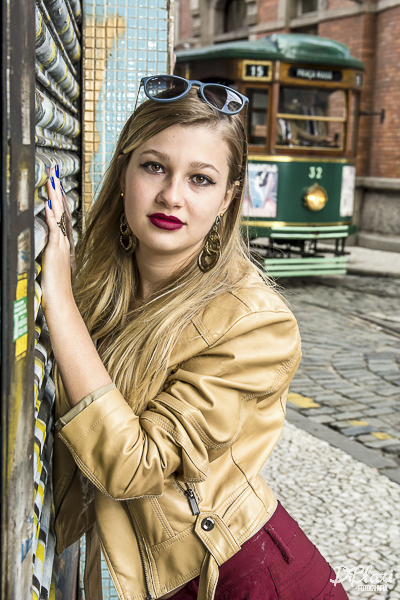 ensaio de modelo em santos bonde