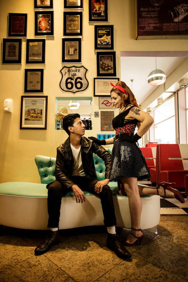 Ensaio de noivos anos 60 pin-up realizado em são paulo