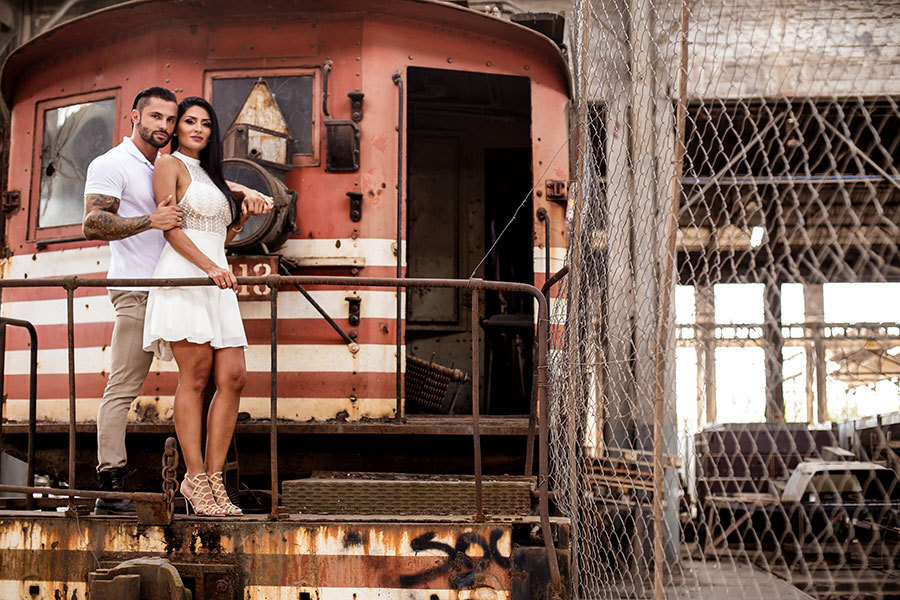 ensaio fotográfico na estação de trem em jundiaí