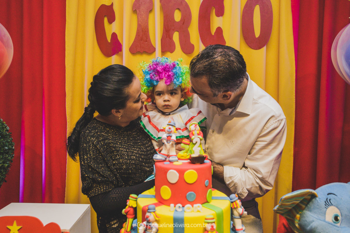 parabéns na mesa do bolo circo