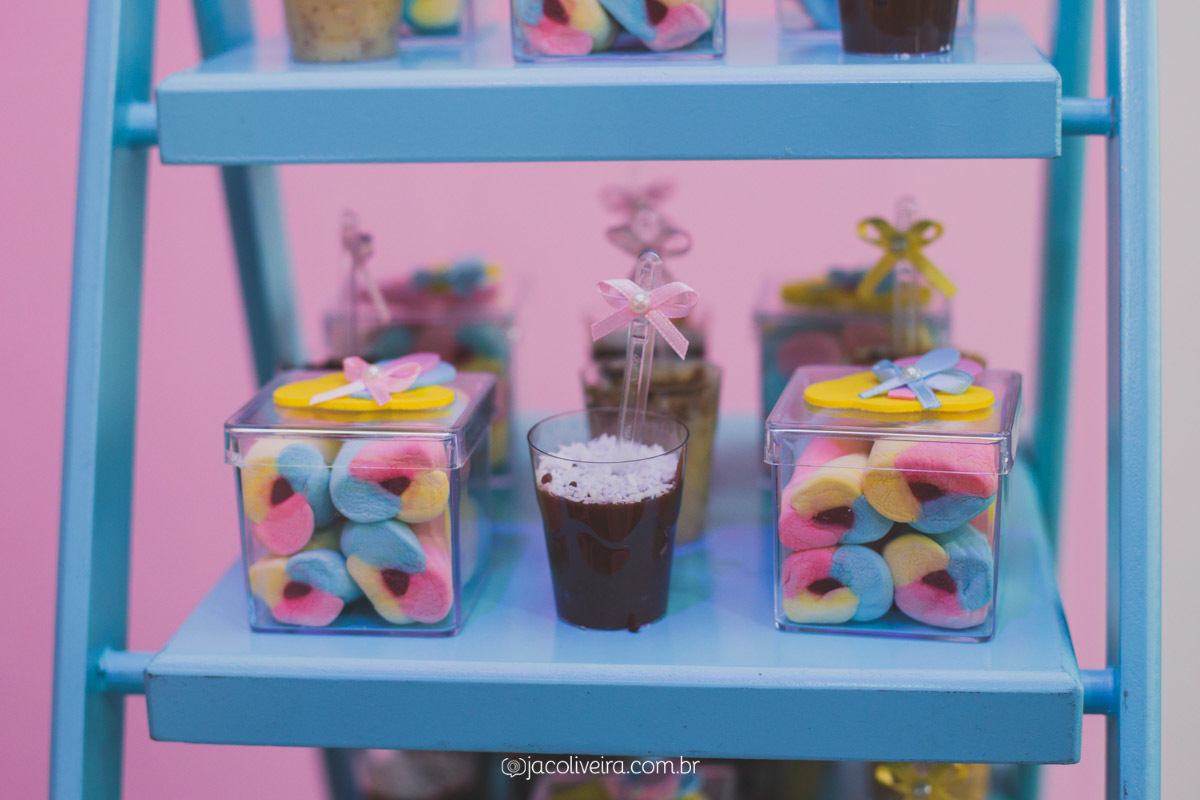decoração aniversario 1 ano azul rosa e amarelo balão de gás
