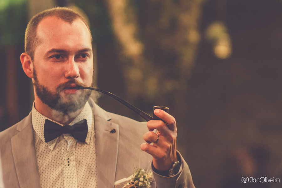 cachimbo do noivo fumar no casamento