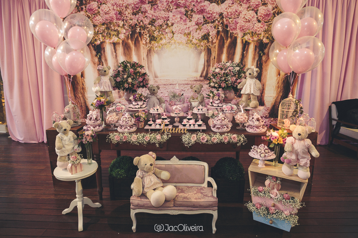 decoração ursinhas rosas 1 aninho joana na merci porto alegre