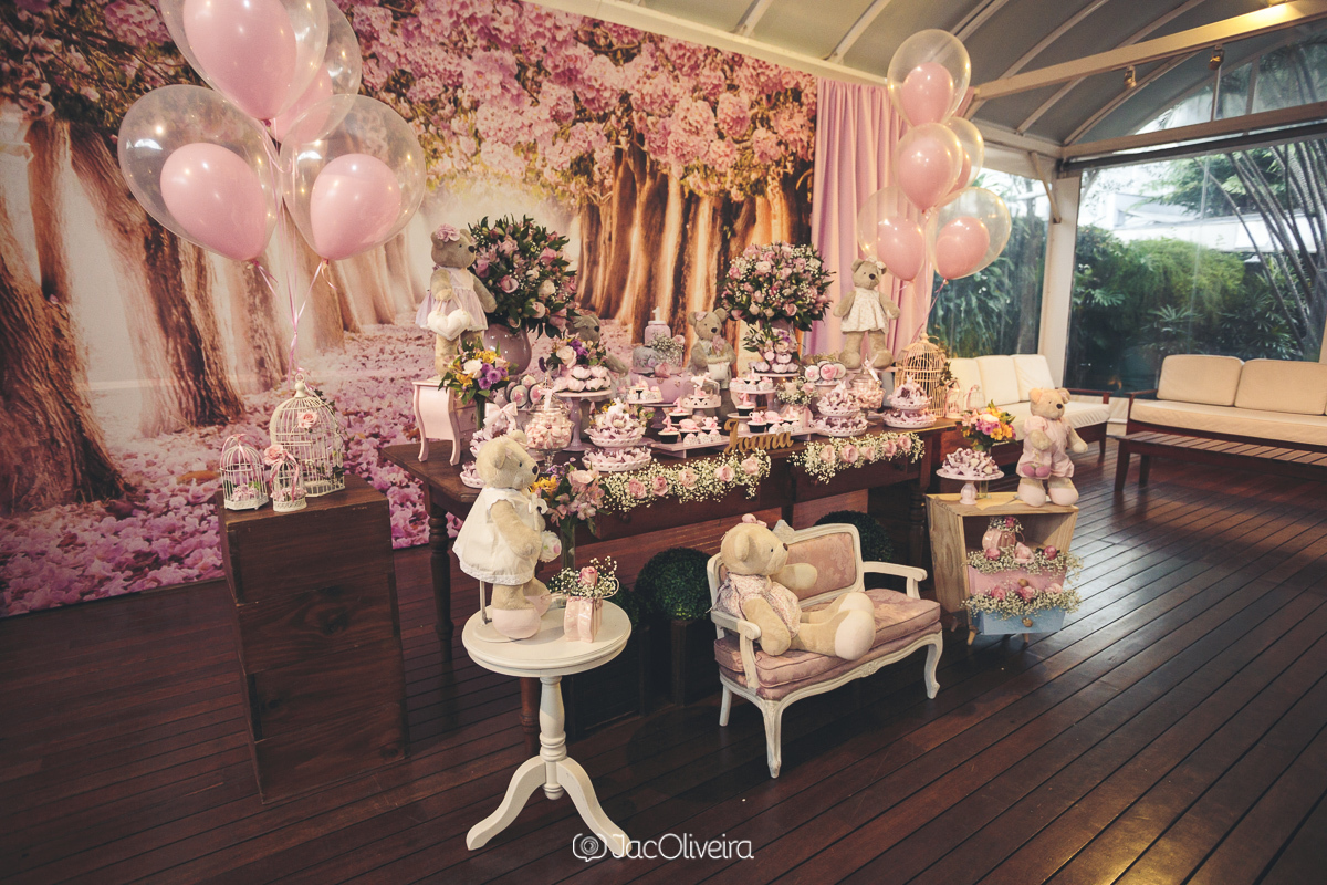 decoração infantil menina ursinhas rosas
