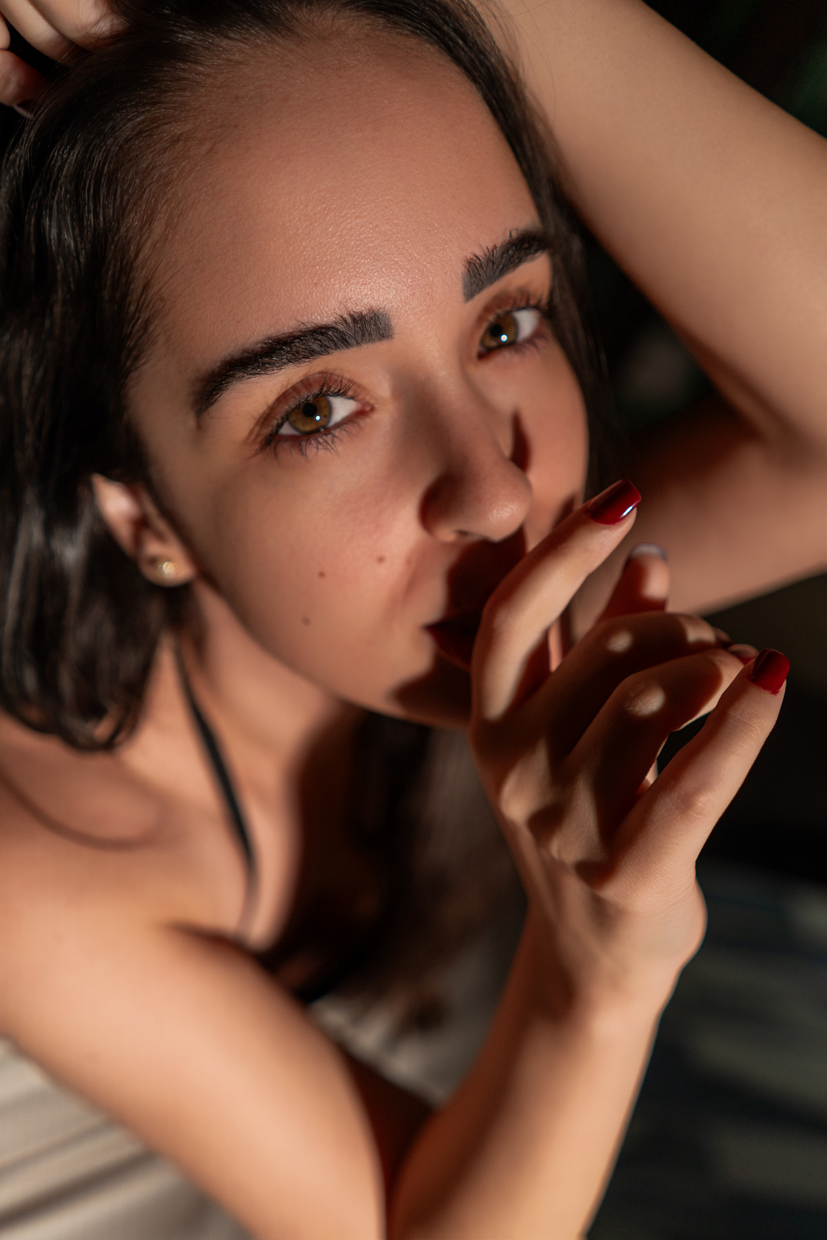 Ensaio sensual Curitiba, close rosto, espontâneo