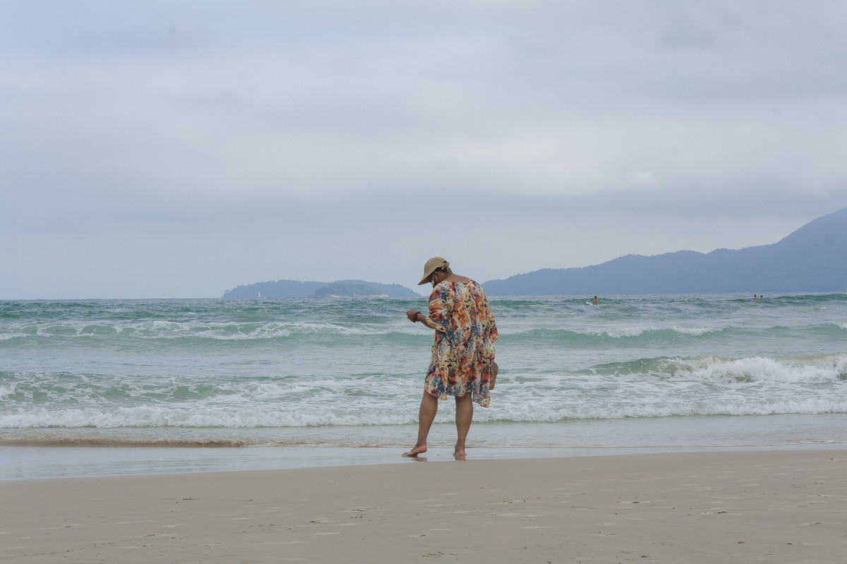 Ensaio fotográfico na praia grande