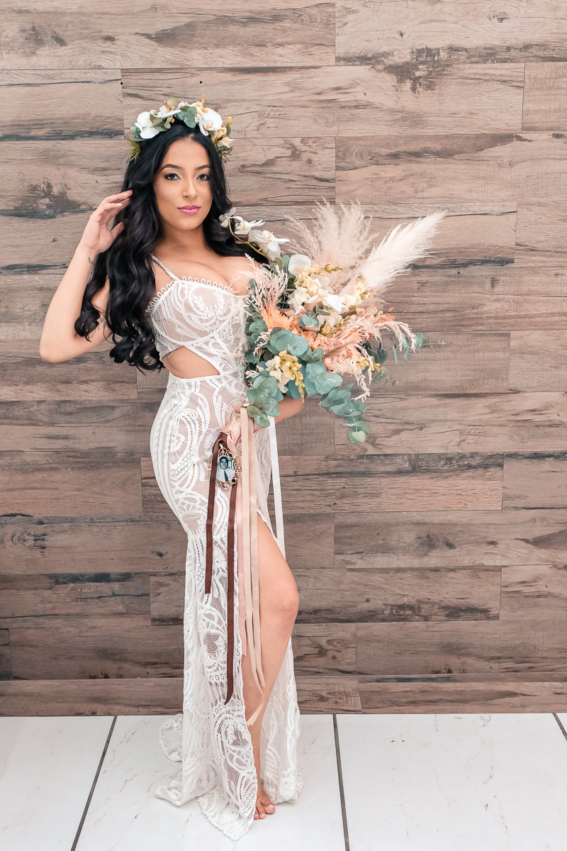 vestido de noiva para casamento durante o dia