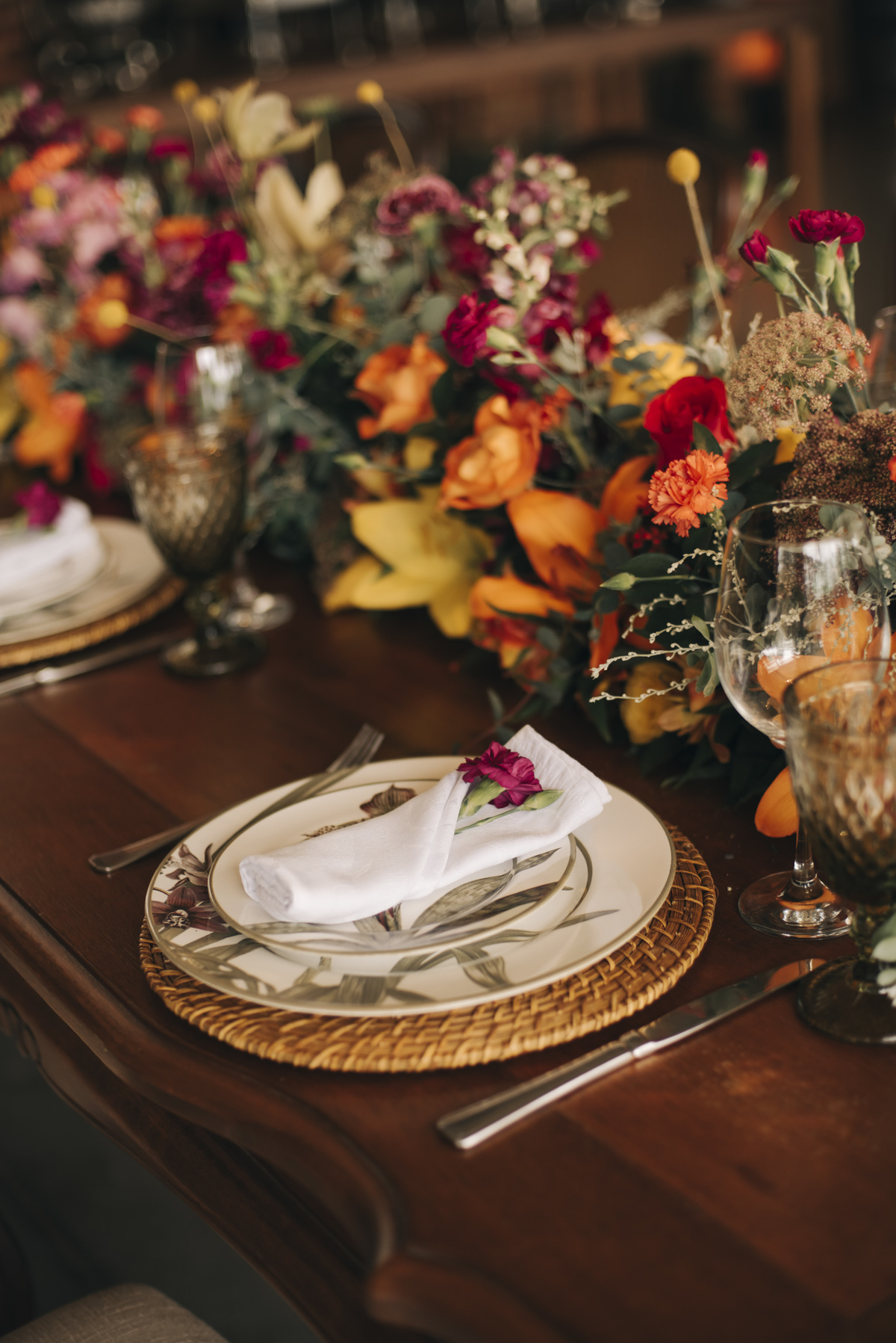 mesa posta no dia do casamento