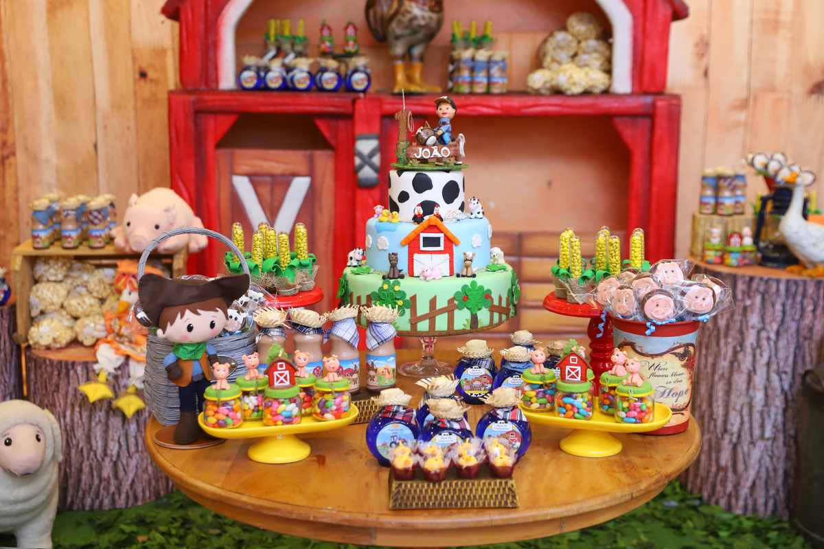 fotografia festa infantil decoração fazendinha aniversário curitiba menino 1 ano buffet 4 kids