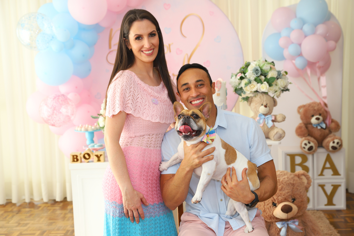 Chá de Revelação de Sexo de Bebê Fotografia Festa Evento Gestante Curitiba