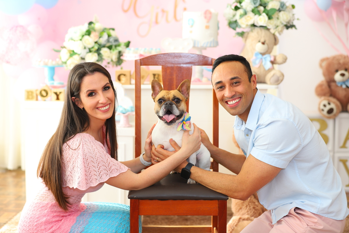 Chá de Revelação de Sexo de Bebê Fotografia Festa Evento Gestante Curitiba