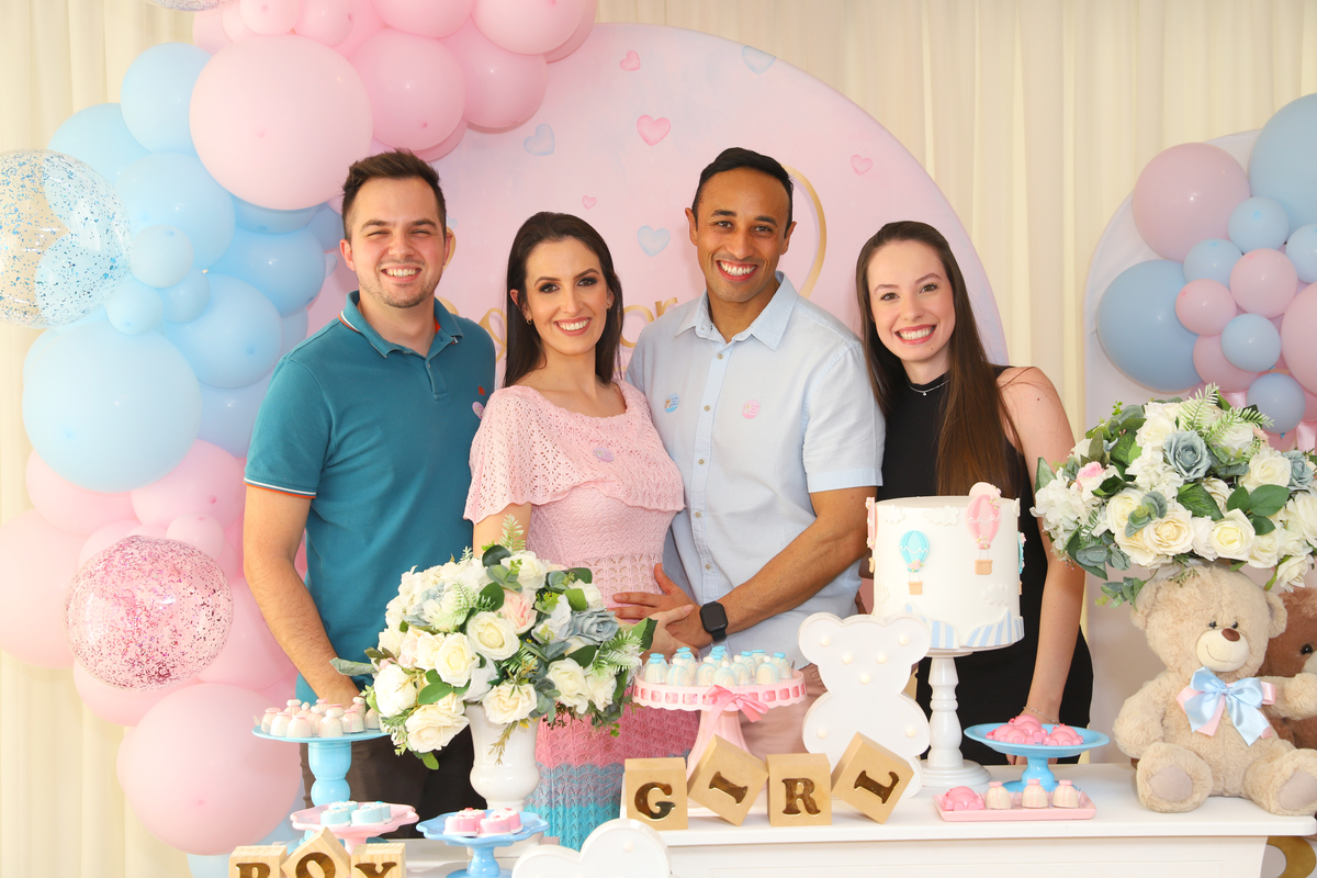 Chá de Revelação de Sexo de Bebê Fotografia Festa Evento Gestante Curitiba