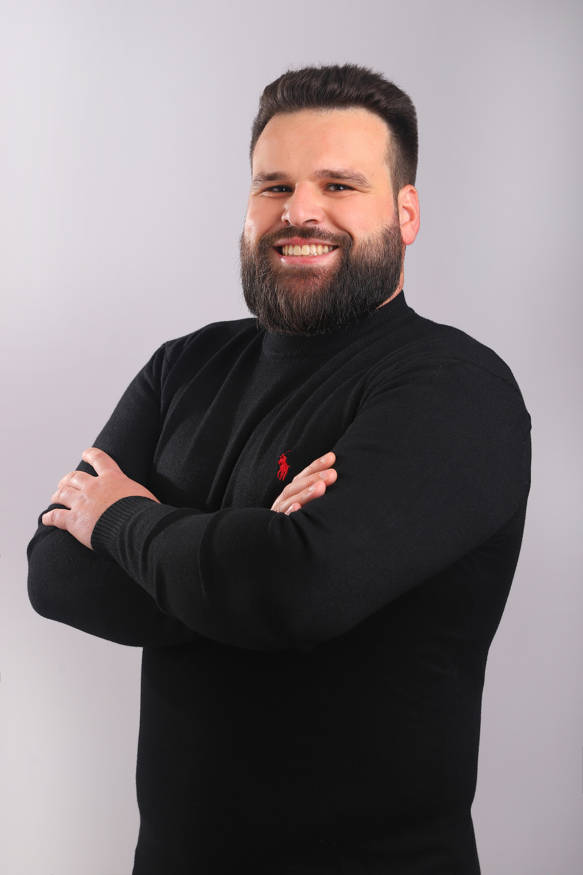 Retrato corporativo profissional em estúdio em Curitiba