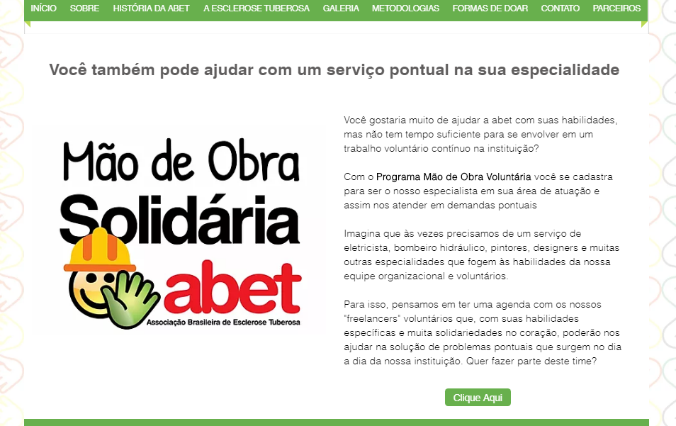 Área do site