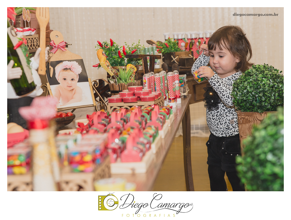 Bem Vindo à Pizzaria da Clara Helena!!!  Foi desta forma que os convidados foram recebidos na festa de comemoração ao Primeiro aninho de vida da Clara Helena. Familiares e amigos se reuniram na Sede Social da Adami S/A para comemorar 