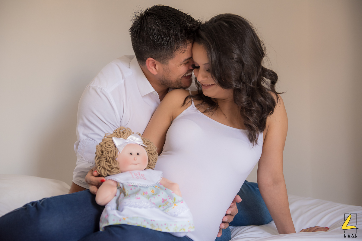  ensaio gestante foto com bonequinha 