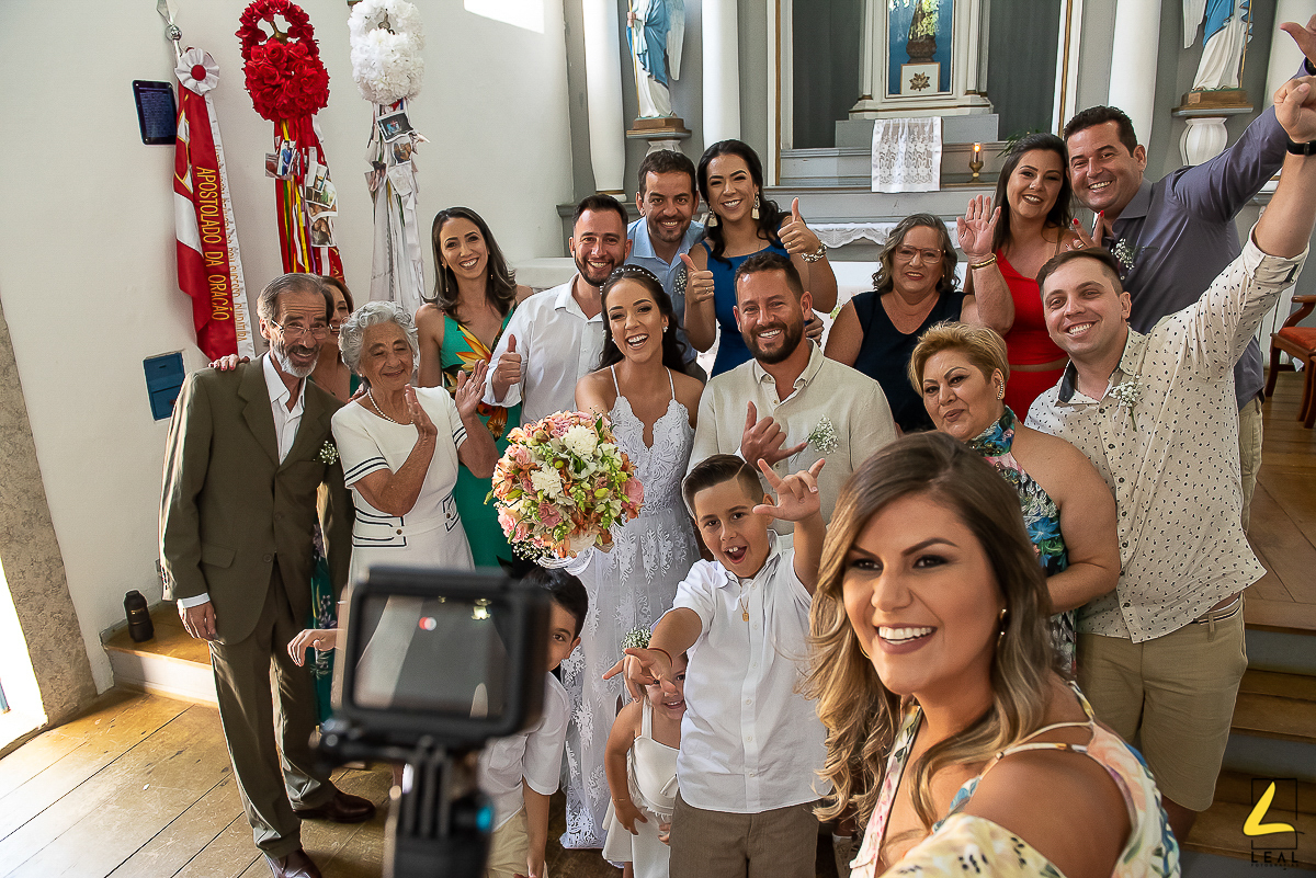 Selfie dos convidados em casamento