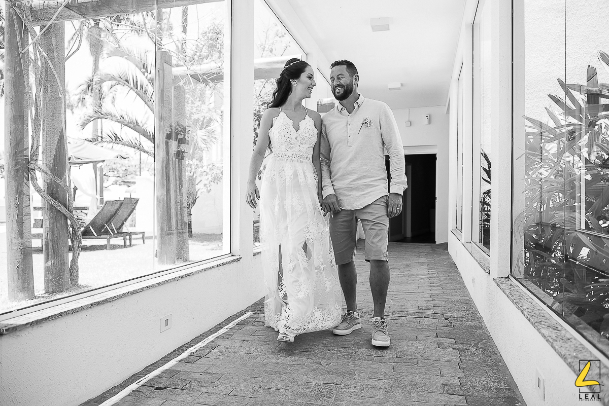 Ensaio pós casamento em Guaratuba hotel Vila Real preto e branco