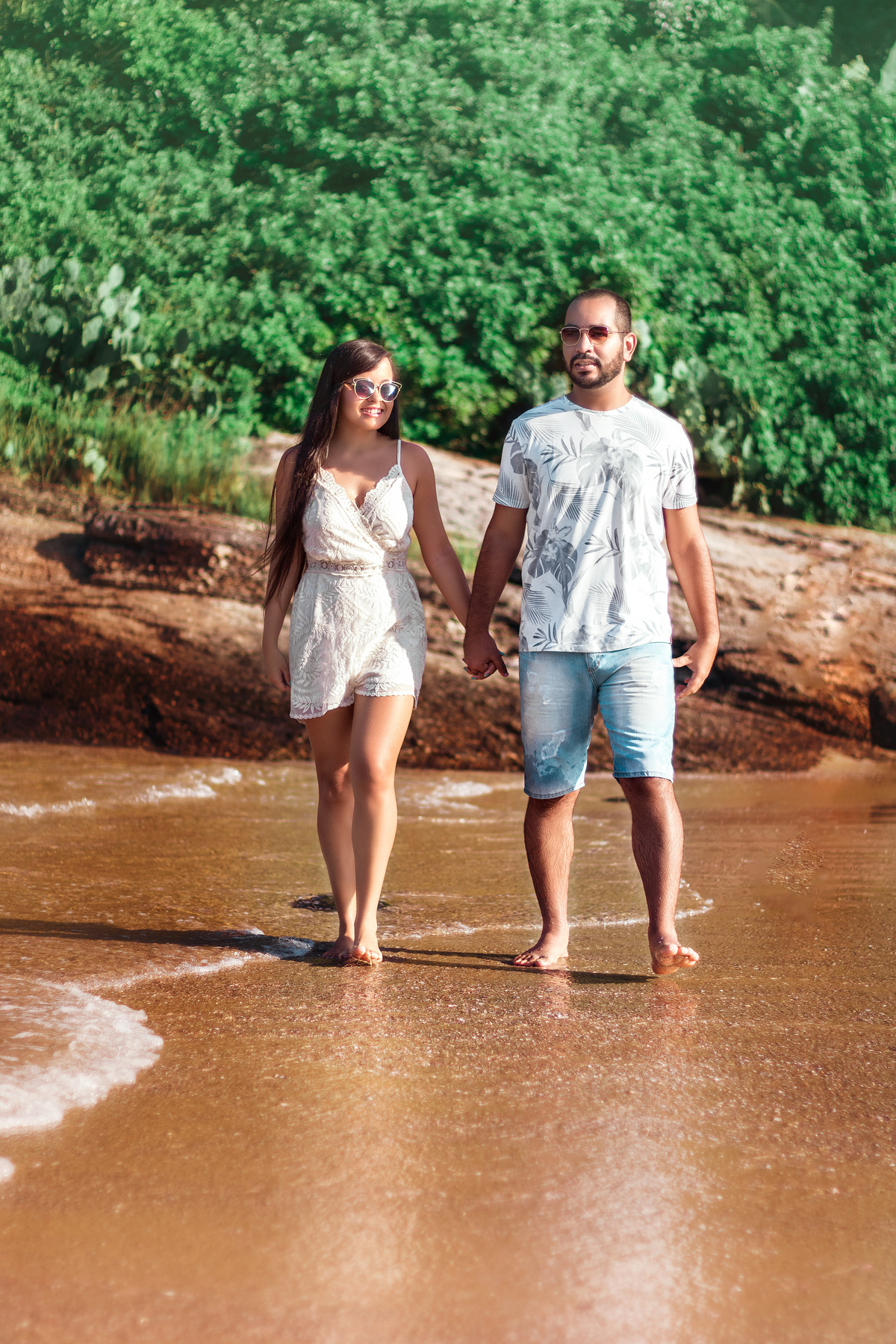 fotografia de casal na praia