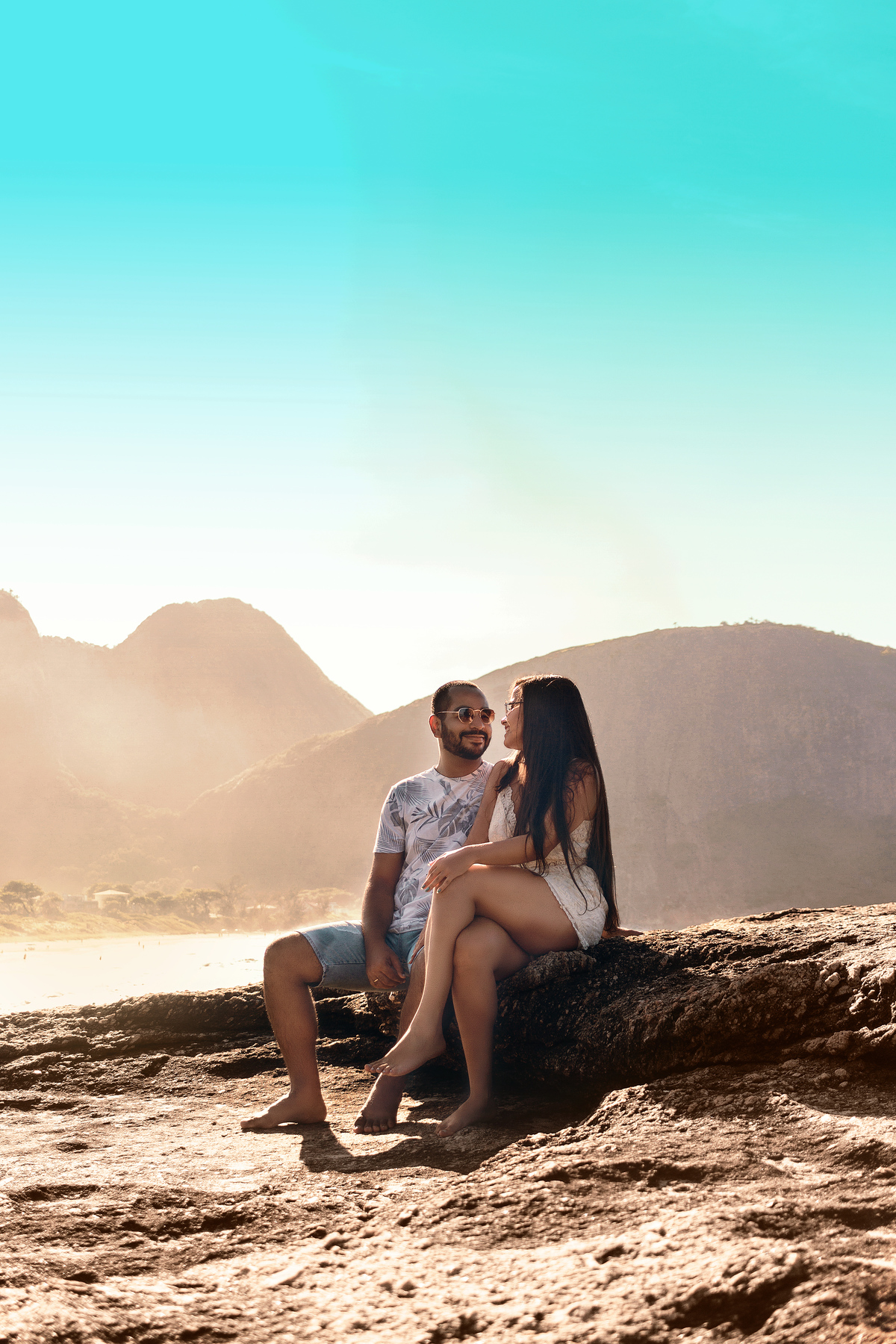 fotografia de casal na praia