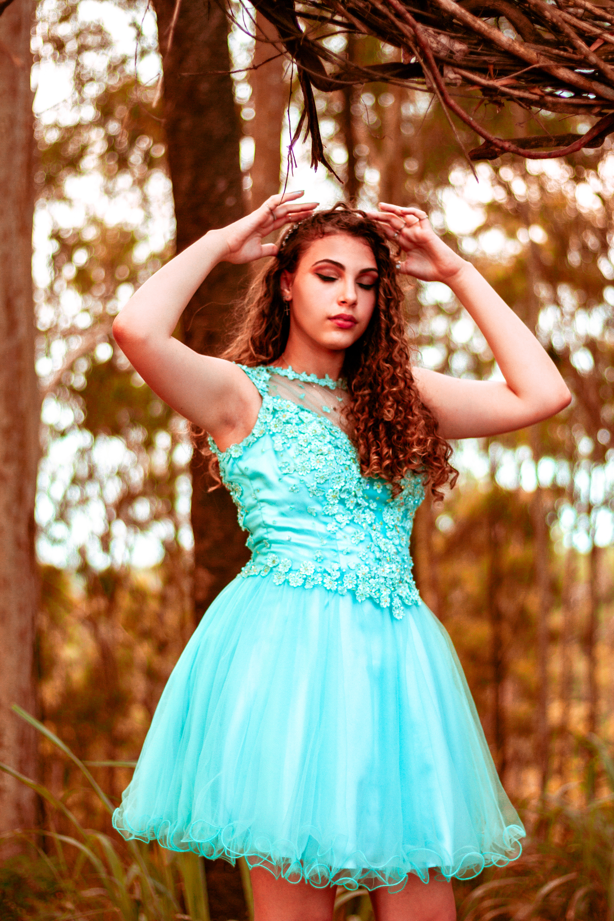 uma princesa sendo coroada no seu ensaio debutante