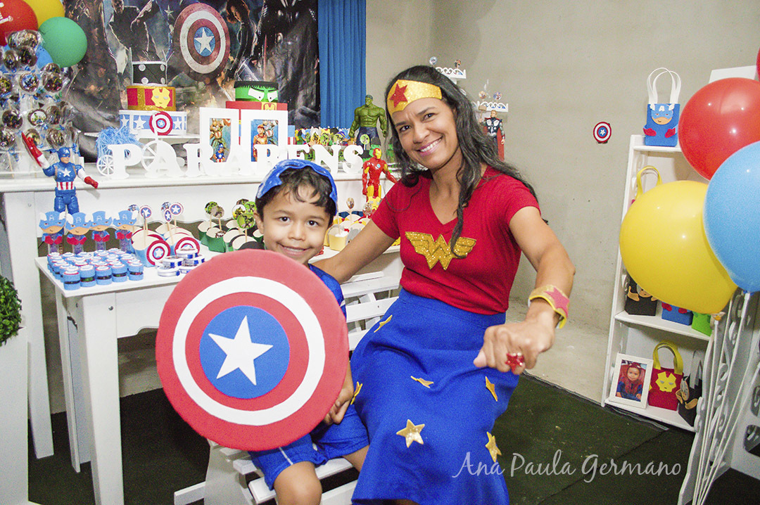 aniversário infantil - vingadores e mulher maravilha