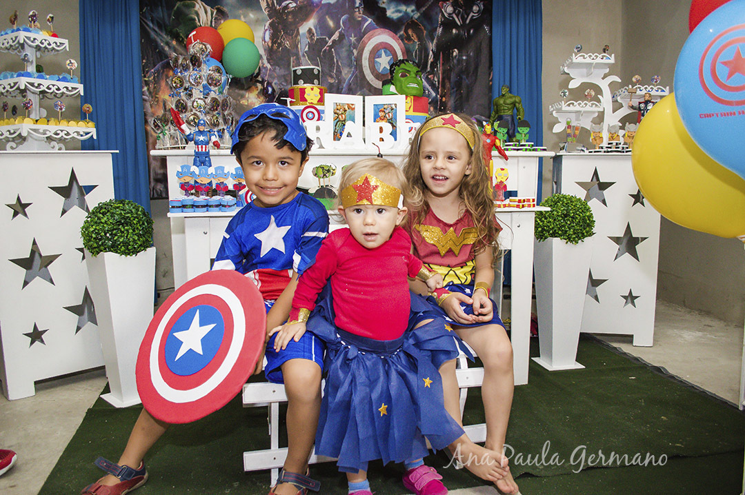 aniversário infantil - vingadores e mulher maravilha