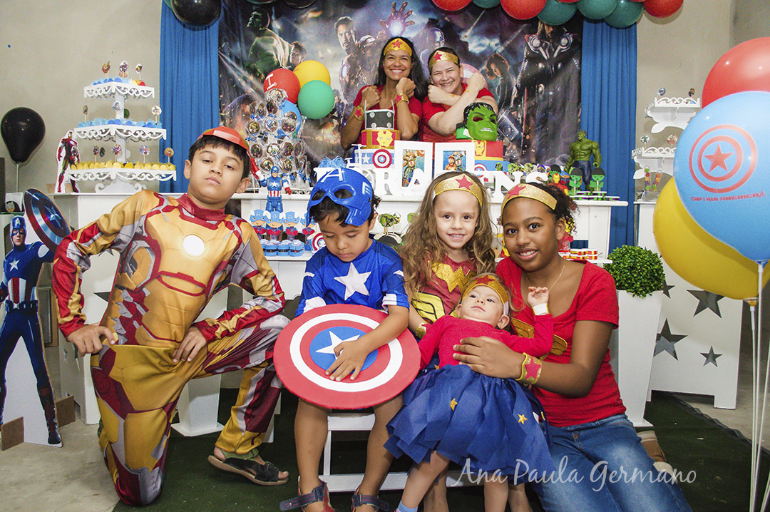 aniversário infantil - vingadores e mulher maravilha