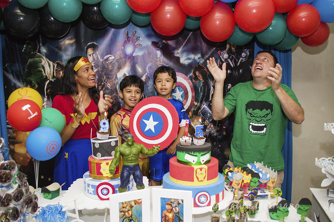 aniversário infantil - vingadores e mulher maravilha