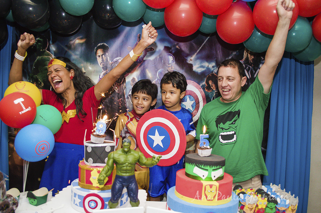 aniversário infantil - vingadores e mulher maravilha
