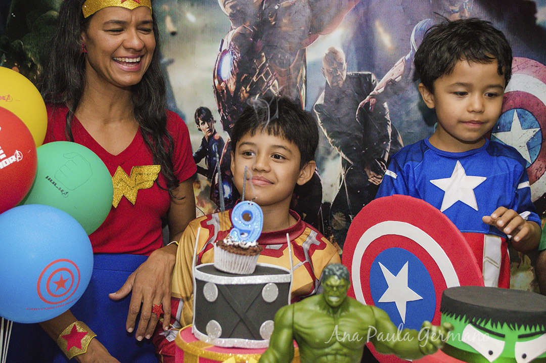 aniversário infantil - vingadores e mulher maravilha