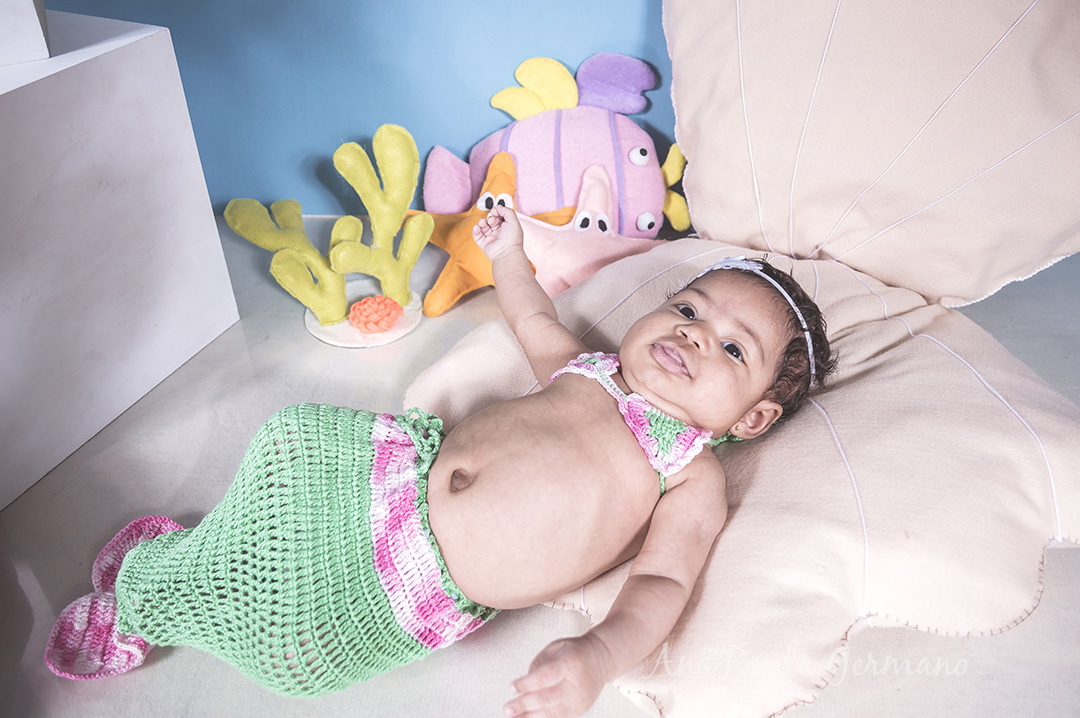 Acompanhamento infantil - 2 meses - Ensaio Fundo do mar