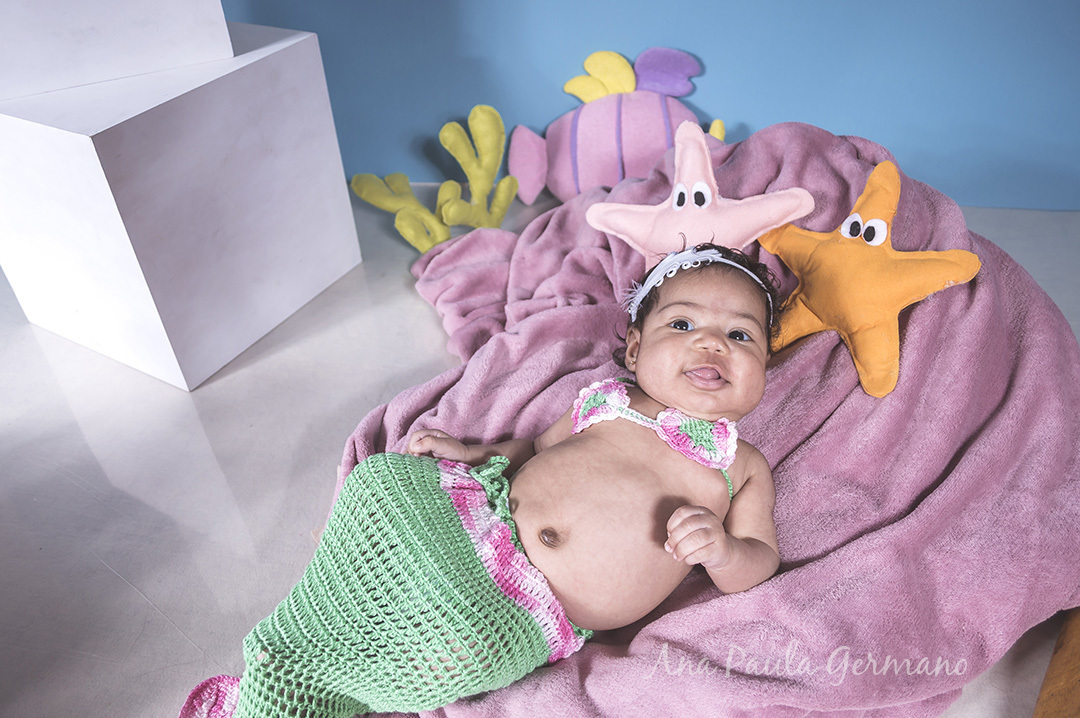 Acompanhamento infantil - 2 meses - Ensaio Fundo do mar